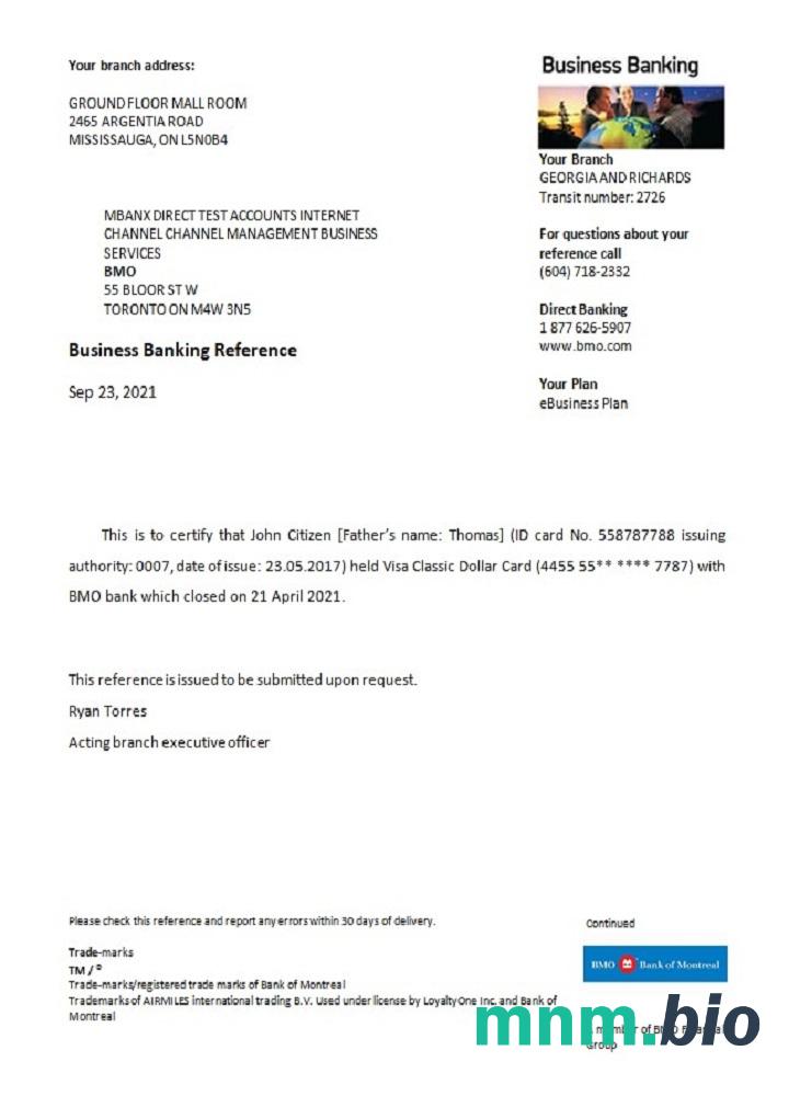 Przykład odniesienia zamknięcia BMO w USA w formatach Word i PDF